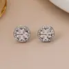 Nuevos Pendientes Minimalistas de Moda Chapados en Cobre Dorado Hechos a Mano con Microincrustaciones de Diamantes Completos Pendientes Clásicos Versátiles de Moda para Mujer