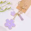 Llavero Creativo de Mariposa Flor de Durazno Borla Colgante Pequeño Pedrería Metal Gota de Aceite Colgante de Llave Regalo del Día de la Madre