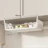 Prateleira de Armazenamento para Cozinha Pendurada sob o Armário de Parede, Organizador Pendurado para Garrafas de Temperos e Potes, Suporte Multifuncional para Filme Plástico Sem Furos