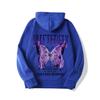 Sudadera casual con capucha de moda con letras nuevas de exportación europea y americana 2024 con mariposas multicolores