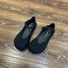 Zapatos Mary Jane Rojos Retro de Punta Redonda con Tira Única y Boca Baja 2025 Vestido de Noche con Falda Zapatos de Abuela Planos para Dedo Gordo del Pie