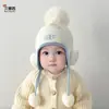 Gorro de Bebé Otoño e Invierno para Bebé Niño Gorro Engrosado Cálido con Protección para las Orejas Gorro de Lana Tejido para Salidas de Invierno de Bebé Niña