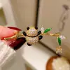 Broche Lindo de Panda Estilo Chino para Mujer, Accesorio de Traje de Gama Alta, Broche que Simboliza el Progreso Continuo, Pin Antideslumbrante al por Mayor