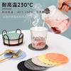 Posavasos redondo de silicona para manchas, aislamiento, goma blanda, patrón vertical, juego de alfombrillas para tazas de té, se puede equipar con estante de caja de almacenamiento para posavasos