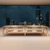 Mesa de conferência, mesa longa, móveis para sala de conferências, conjunto de mesa e cadeira de escritório, mesa simples moderna para negociações comerciais, mesas de treinamento grandes e pequenas