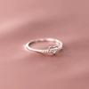 Anillo encantador con incrustaciones de diamantes, moda femenina, personalidad, simple, pequeño, fresco, Mori, pulsera abierta ajustable, anillo para niña