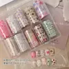 Estilo Coreano Ins Pintado a Mano Graffiti Primavera Arte de Uñas Papel de Transferencia Chica Linda Estrellas de Empalme Lindas Mascotas Decoraciones para Uñas