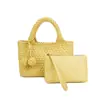 2026 Nova Bolsa de Mão Tecida Artesanal de Couro Macio de Alta Qualidade Versátil Moda Bolsa de Mão Estilo Cesta Bolsa de Ombro Bolsa de Braço