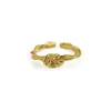 Moda Minimalista Transfronteiriça Europeia e Americana Cobre Banhado a Ouro 18K Alta Qualidade Luxo Leve Design de Nicho Zircônia Anel Aberto Ajustável