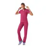 Uniforme de médico do Tiktok com logo bordado personalizado e impressão digital, conjunto de scrub em tecido TR grosso para profissionais de saúde bucal e odontológica