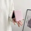 Funda de Felpa Color Visón Adecuada para Samsung Zflip5 Zflip4/Zflip3 Funda Protectora Plegable Integrada con Sensación de Piel