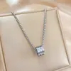[Acero de titanio de cuerpo completo] Collar de oro real con tres anillos, cintura pequeña, personalidad minimax, horno de viento, cadena de clavícula roja de red para mujer