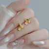 Exquisitos y Frescos Pendientes de Cereza Rosa para Mujer, Diseño de Nicho Mini, Pendientes de Fruta para Estudiantes y Viajeros, Venta al por Mayor