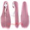 Peluca de Cosplay Bidimensional para Mujer, Cabello Largo, Estilo Anime, Negra, Morada, Roja, Colorida, Blanca, 100 cm, Cabello Largo Recto Negro, Peluca de Cabeza Completa