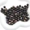 Cuentas redondas de resina multicolor de cielo estrellado, chapadas en oro, de 8-12 mm para bisutería, pulseras, collares, materiales y accesorios hechos a mano para DIY