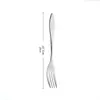 Cuchillo y Tenedor para Tripas de Pescado de Acero Inoxidable, Cuchillo y Tenedor para Bistec, Cuchara de Mesa, Cuchara y Tenedor de Postre de Hotel, Cuchara y Tenedor para Servir, Gama Completa de Vajilla Occidental