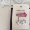 Nian Nian Estilo Coreano Geométrico Cuadrado Corazón Niños Par de Pasadores de Pelo Pasador Lateral Clip para Flequillo