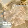 Calcinha Feminina Estilo Creme Desejo Puro 7A Algodão Puro Antibacteriano no Gancho Cintura Média Renda nas Bordas Roupa Íntima para Meninas Verão Respirável Fina