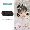 Bolsa para peluca hanfu estilo antiguo, una sola pieza, línea de la canción larga, moño, accesorios para el cabello, traje antiguo para mujer, bolsa redonda con cuerno retorcido, estilo COS