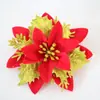 Flor de Flor de Polvo de Oro Transfronteriza Flor de Navidad 12 Piezas Decoraciones para Árbol de Navidad Accesorios de Flores Hechos a Mano Decoración de Guirnalda para Árbol de Navidad