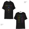 2025Coldplay Luna Música Misma Camiseta Impresa Tour Hong Kong Periférico Mismo Top de Manga Corta
