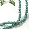 Colar Brincos de Contas Redondas Turquesa Imitação Magnésita Natural Acessórios de Joias Estilo Xizang Turquesa Nepal