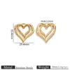 Acero Inoxidable Corazón Dorado Rosa Colgante DIY Accesorios para Joyería Hecha a Mano Pulsera Collar Aretes Accesorios Fabricación