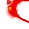 Amazon Diadema Día de San Valentín Tocado de Pluma Roja Suministros para Fiesta de Bodas Diadema de Polvo Dorado Amor Pasador Accesorios para el Cabello