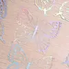 LTHD008 borboleta oca tridimensional ponto de onda refletor a laser multicolor opcional adesivos decorativos para armário doméstico removíveis