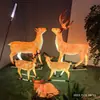 Grande Família de Cinco Cervos Luminosos de Fibra de Vidro para Exterior Animal Artificial Externo Animal Artificial LED Paisagem de Turismo Cultural Luz Parque Ponto Turístico
