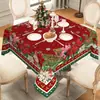 Toalha de Mesa Estilo Novo Transfronteiriça Impermeável Vermelha de Natal Retangular de Alta Qualidade Decorativa para Festivais