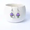 Set de Pendientes de Colgante de Vidrio Ovalados Hechos a Mano DIY Flor de Cerezo Narciso Pendientes de Moda Pendientes Árbol de la Vida