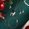 Pendientes de ambiente navideño, collar, pulsera, anillo, traje, pendientes navideños, combinación de joyas, pendientes de cuatro piezas