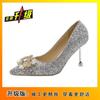 Zapatos de Tacón Alto No Cansados para Dama de Honor Compromiso Zapatos de Tacón Champagne Zapatos de Boda Franceses Primavera y Otoño 2025 Nuevos Vestido de Dos Usos
