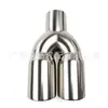 Piezas de Modificación para Escape de Coche Tubo de Cola en Forma de U de Doble Salida de Acero Inoxidable de 2 pulgadas 2.5 pulgadas Silenciador Uno a Dos