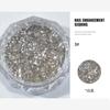 Pó de Glitter para Nail Art Folha Prata Brilhante, Popular no Xiaohongshu, Decorações de Unhas em Pó Banhado a Prata, Pó de Glitter em Estoque