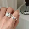Novo Anel Simples de Coração Fosco para Mulheres com Design Amplo Plissado de Nicho, Luxo Acessível e Anel Aberto Ajustável de Alta Qualidade
