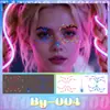 Adesivos Faciais Fluorescentes Europeus e Americanos Transfronteiriços, Adesivos de Tatuagem Fluorescentes Simulados para Festa Noturna, Festival de Dança