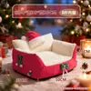 Nova Casinha de Gato de Natal para Todas as Estações, Casinha de Cachorro Removível e Lavável, Cama de Gato Fechada Espessa, Casa de Cama Quente de Inverno para Gatos