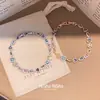 Pulseira pingente geométrico de flor de zircônia cúbica estilo europeu e americano, elegante e versátil, uma peça de joalheria delicada e luxuosa com um toque de alta qualidade, um acessório único e estiloso para mulheres