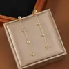Brincos de Metal com Corrente e Franjas Europeus e Americanos Estilo Coreano High-end Simples Studs para Mulheres Brincos Cool