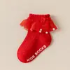 Calcetines de Encaje para Bebé Primavera Otoño 2026 Nuevos Calcetines Infantiles Transfronterizos Venta al por Mayor Calcetines de Encaje para Bebé Antideslizantes Calcetines Cortos de Princesa para Niñas
