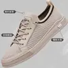 Zapatillas Deportivas de Malla Flyknit, Zapatos Casuales para Hombre Transfronterizos, Zapatos Blancos Transpirables sin Cordones de Malla, Zapatos Bajos para Hombre