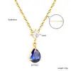 Pulseira de Pingente de Diamante em Forma de Gota de Aço Inoxidável Europeu e Americano Conjunto de Joias de Colar e Pulseira Simples de Alta Qualidade para Moda Feminina