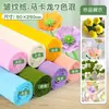 Materiales coloridos para manualidades de flores de papel crepé, papel arrugado engrosado, decoración ambiental de loto verde para jardín de infantes, rojo para estudiantes de primaria