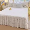 Nuevo Estilo 2024 Juego de Tres Piezas de Falda de Cama 100% Algodón Colcha de Una Pieza Sábana de Cama 100% Algodón con Volante Estilo Coreano Protector de Cama General para Cuatro Estaciones