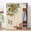 Nova cortina para armário estilo chinês, cortina à prova de poeira para objetos diversos, cortina de puxar para armário, trilho sem furos, cobertura para cortina feia, cortina de tecido para estante