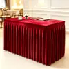 Falda de Mesa de Terciopelo Dorado Personalizada Mantel para Mesa de Conferencias Cuadrado Cubierta para Mesa de Exposición de Oficina Falda de Mesa Falda de Mesa Simple para Promoción de Eventos