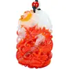 Venta al por mayor de fábrica colgante de dragón de jade imitación Hetian material de Mongolia Exterior colgante de dragón del zodíaco Huangyu collar de dragón de piedra de sangre de pollo