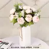 Peonía de 13 Cabezas Flor de Simulación Envuelta en Núcleo Europeo Flor de Peonía Hogar Boda Versión Mejorada Transfronteriza Rosa Occidental Flor Artificial